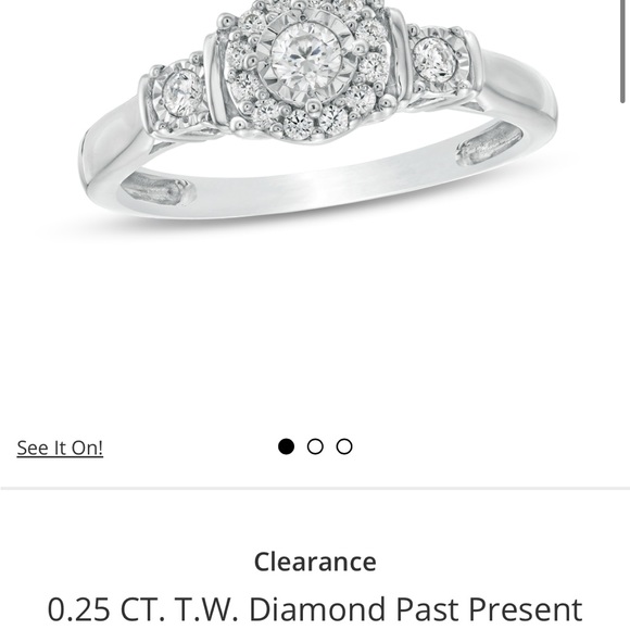 Stunning 0.25 CT Diamond Engagement Ring 10K White Gold - Picture 6 of 6